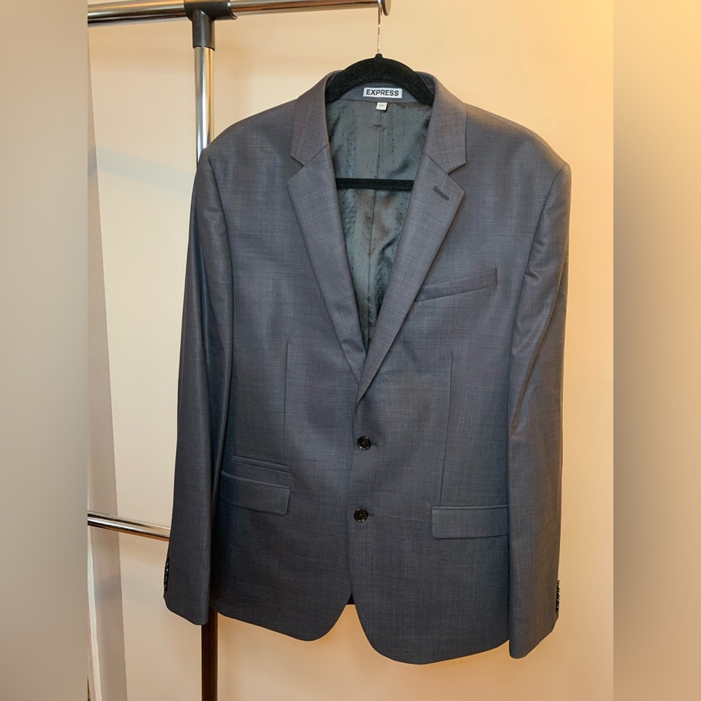 Express Photographer Fitted Blazer – Gray